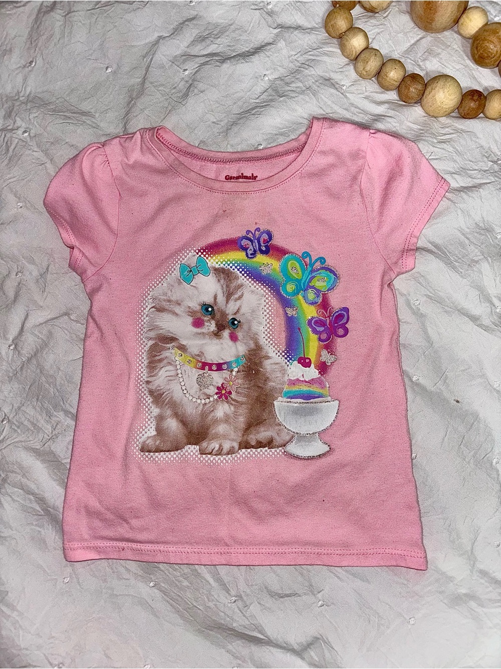 garanimals pink kitten graphics t-shirt | toddler girl | rainbows & butterflies